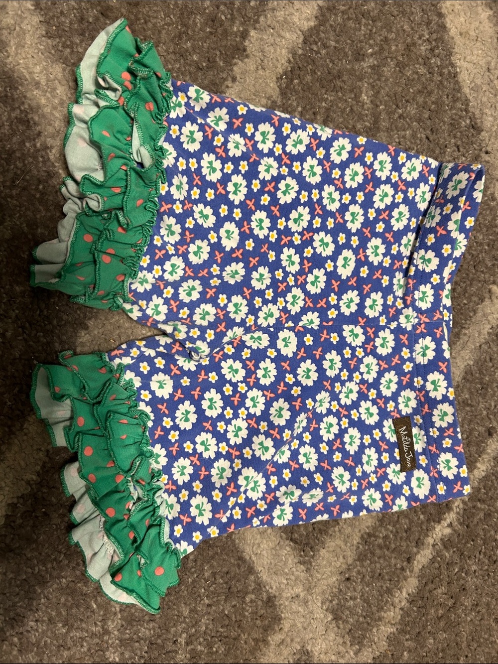 Matilda Jane Floral Ruffle Shorts - Blue, Green & Pink
